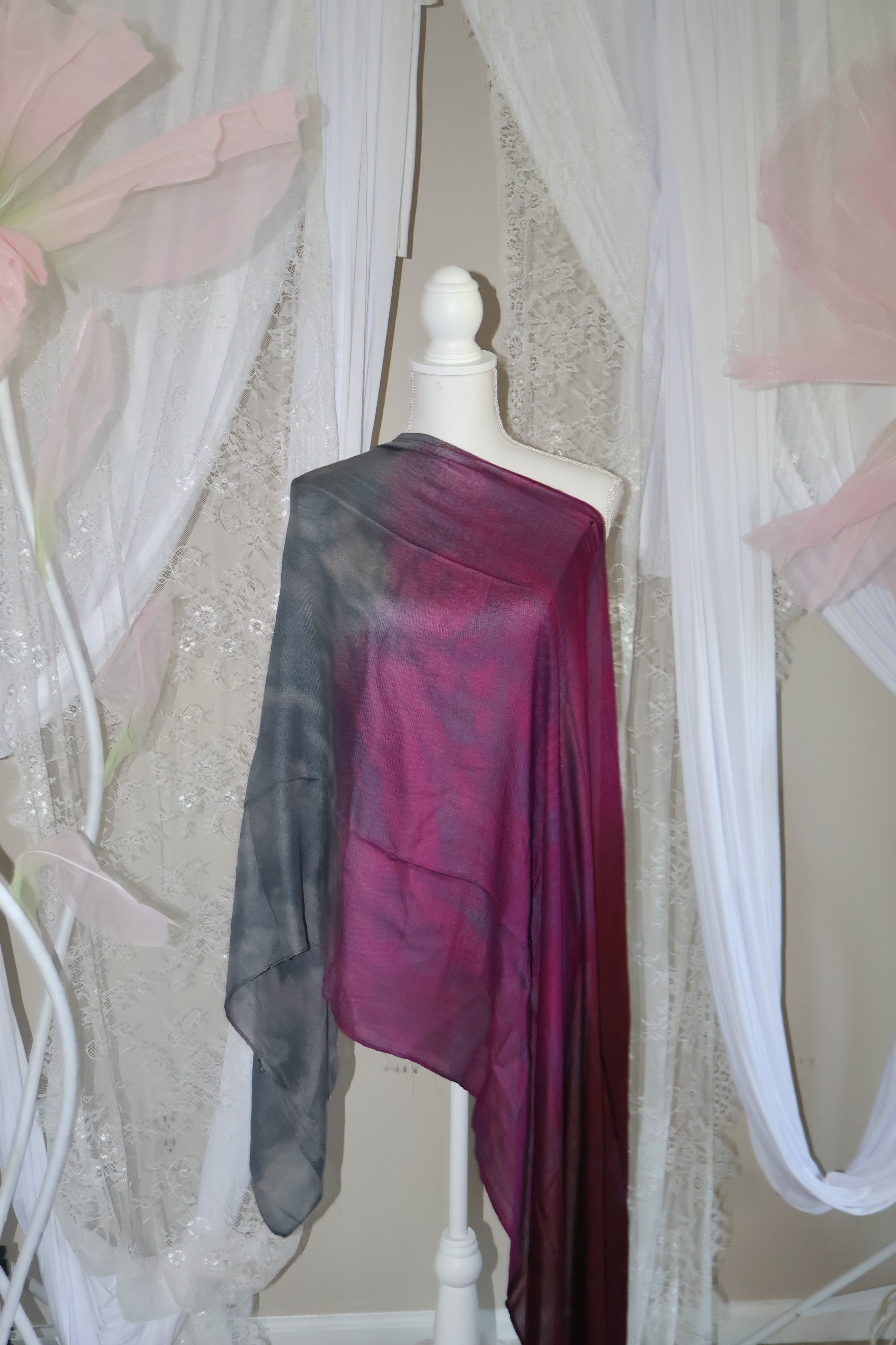 Grey/ purple Gradient- Printed Modal Hijab