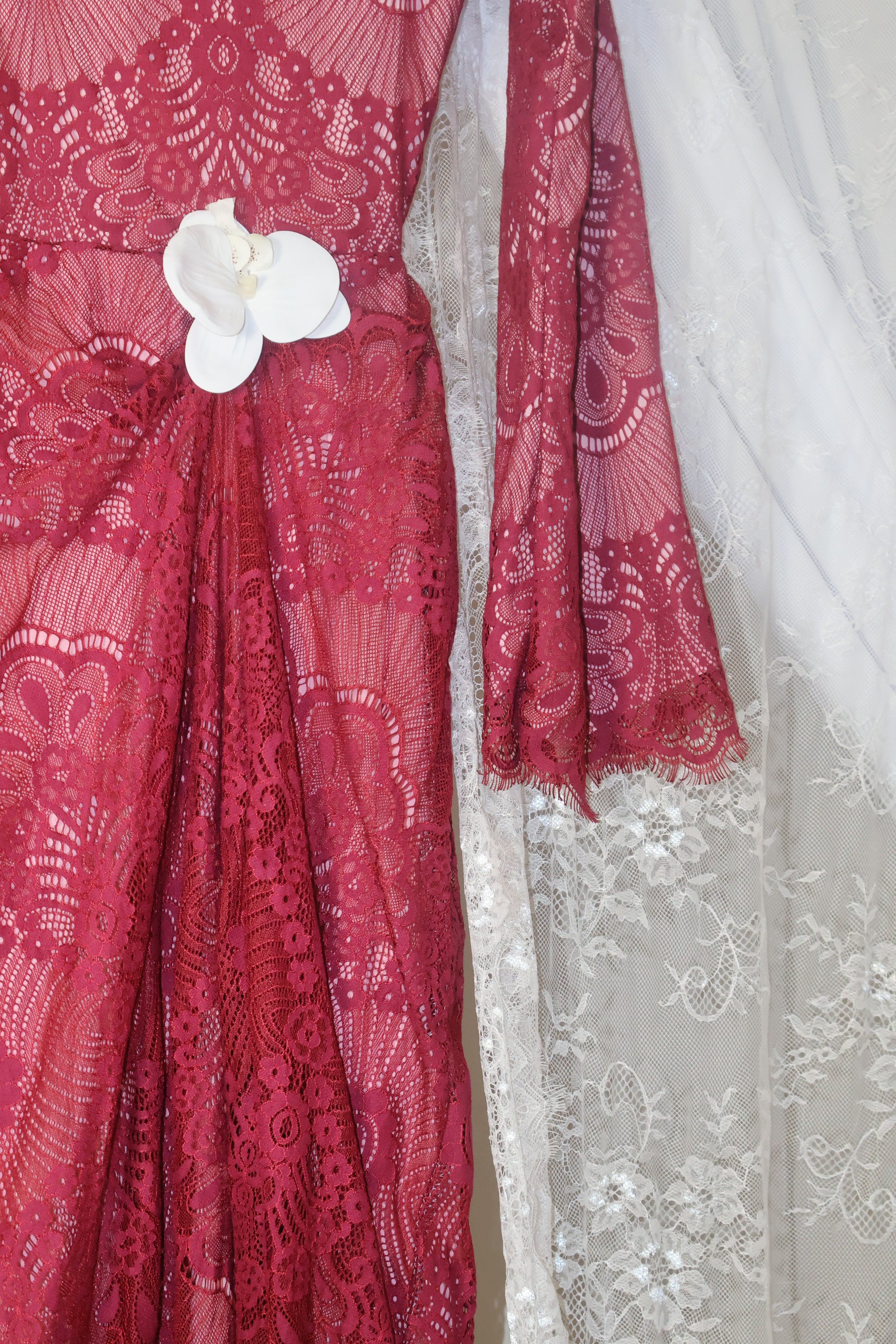 Orchid Lace dress- wine